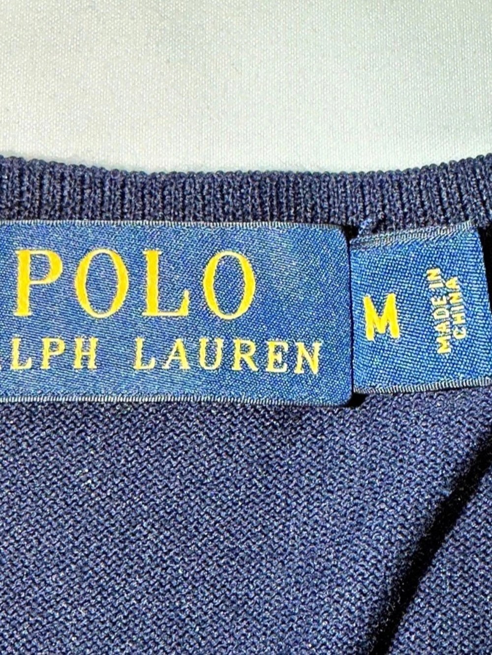 Polo Ralph Lauren Women’s Navy Cardigan M Orange Pony Cotton Blend P096 - Picture 4 of 8